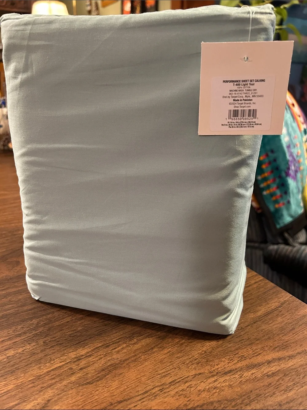 Threshold Pale Teal Blue Sheet Set. 100% cotton. Soft Solid Bedding